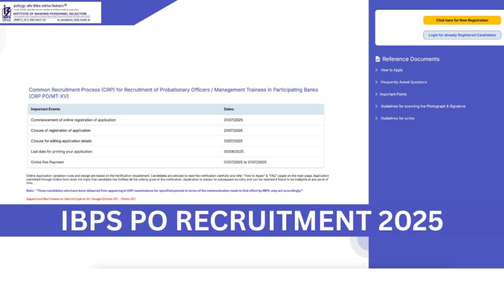 IBPS PO Recruitment 2025: Notification, Application Form, Vacancy
