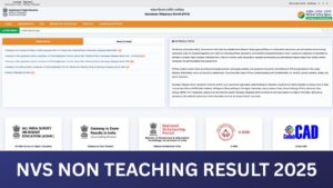 NVS Non-Teaching Result 2025, Cutoff, Scorecard, Merit List