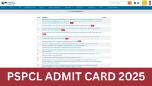 PSPCL Admit Card 2025: Exam Schedule, Hall Ticket Download