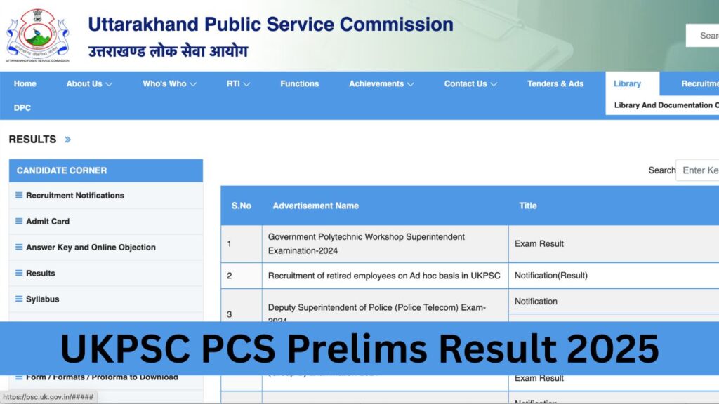 UKPSC PCS Prelims Result 2025: Cut Off Marks, Merit List